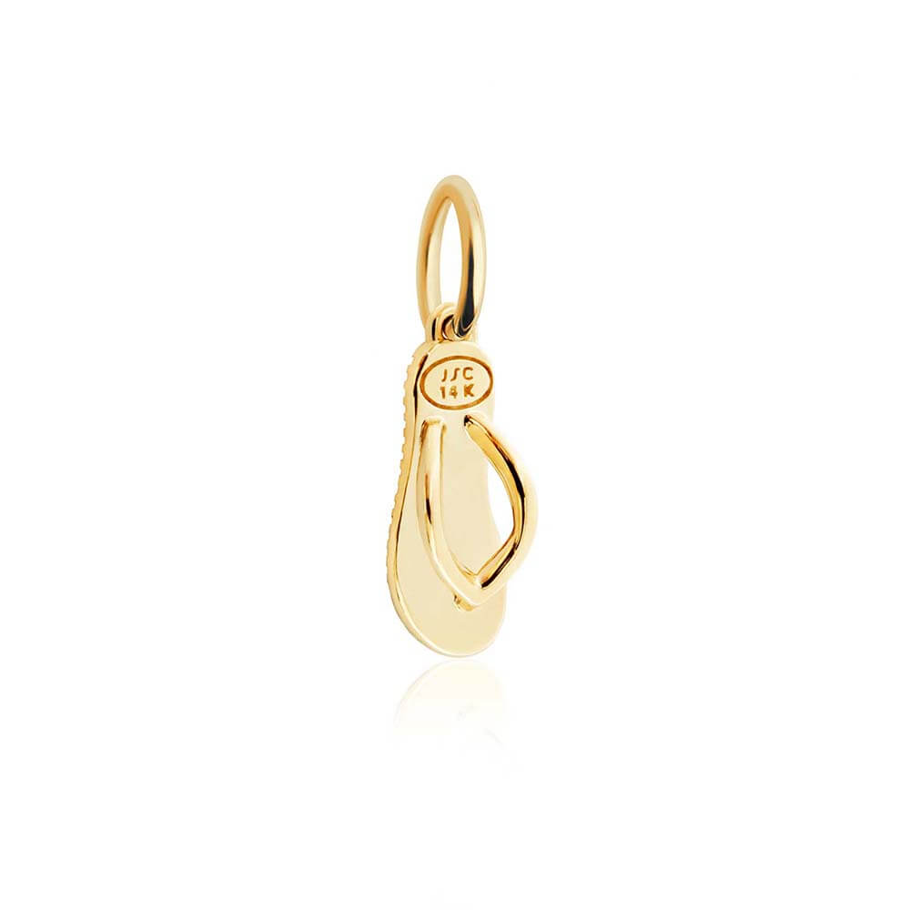 Solid Gold Mini Flip Flop Charm - JET SET CANDY  (2283792597050)