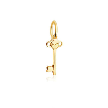 New York Key Charm, Solid Gold Mini
