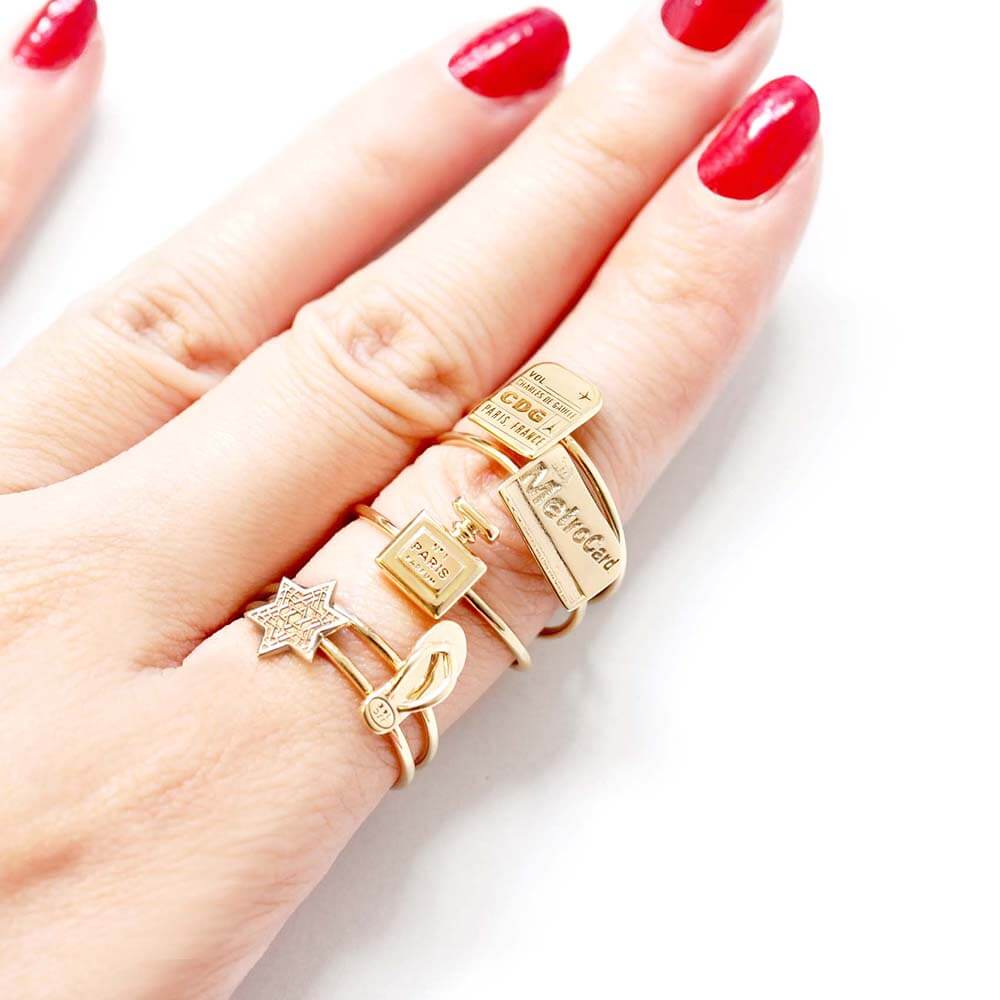 Mini Solid Gold New York Ring, MetroCard – JET SET CANDY