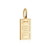 Brazil Passport Stamp Charm Solid Gold Mini