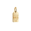 Hong Kong China HKG Luggage Tag Charm, Solid Gold Mini