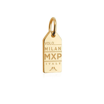 Milan Italy MXP Luggage Tag Charm Solid Gold Mini