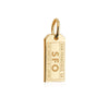 San Francisco California USA SFO Luggage Tag Charm Solid Gold Mini
