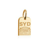 Sydney Australia SYD Luggage Tag Charm Solid Gold, Mini