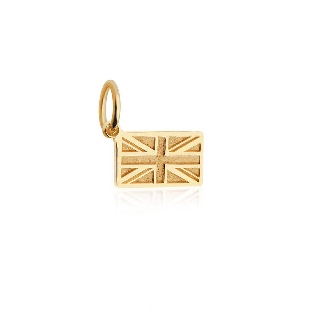 Solid Gold Mini London Charm, Union Jack (SHIPS JUNE) - JET SET CANDY  (1720170446906)