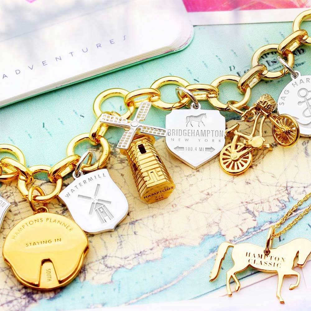 Gold Hamptons Spinner Charm - JET SET CANDY (1720173723706)