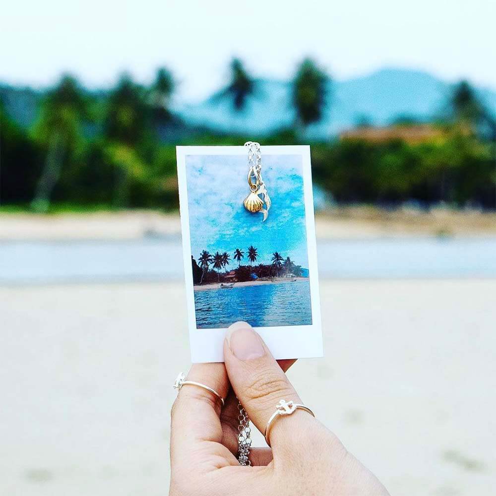 Solid Gold Mini Clamshell Charm - JET SET CANDY (4559319040088)