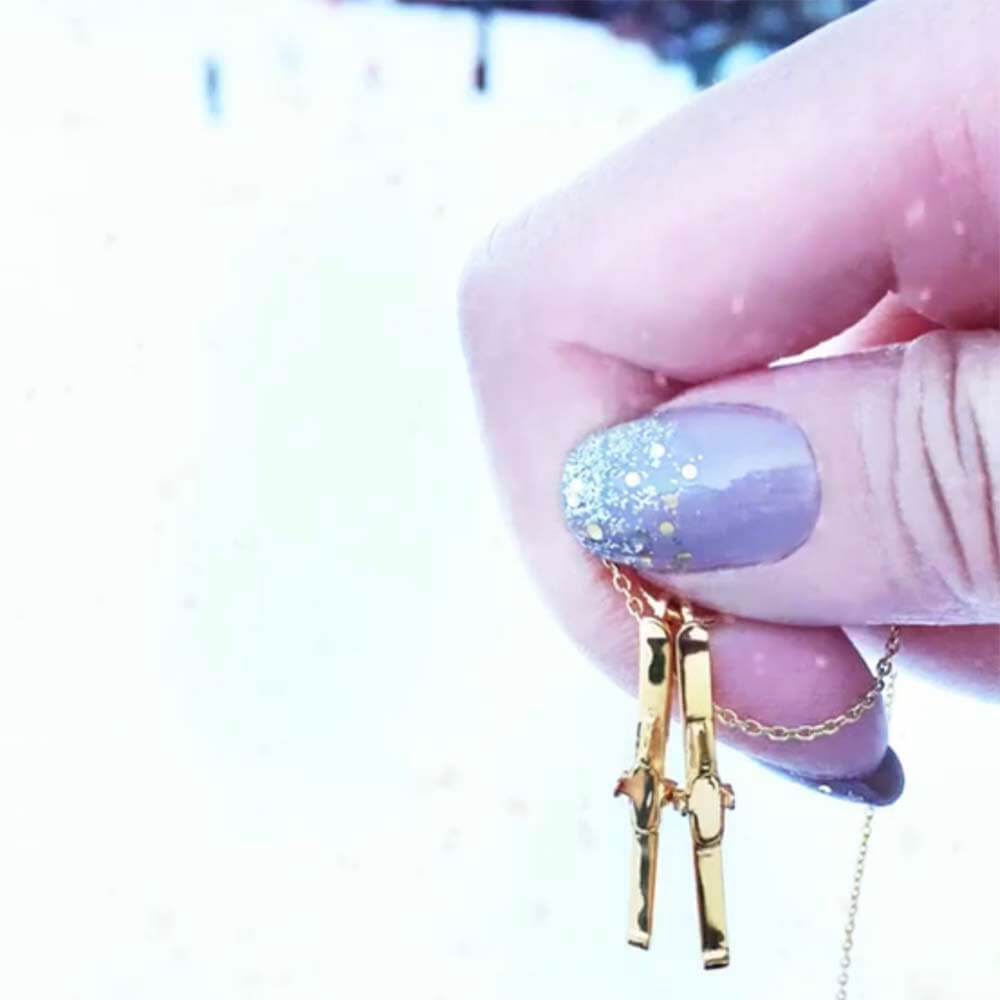 Solid Gold Skis Charm - JET SET CANDY (6961465360568)