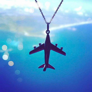 Airplane Charm Silver Large