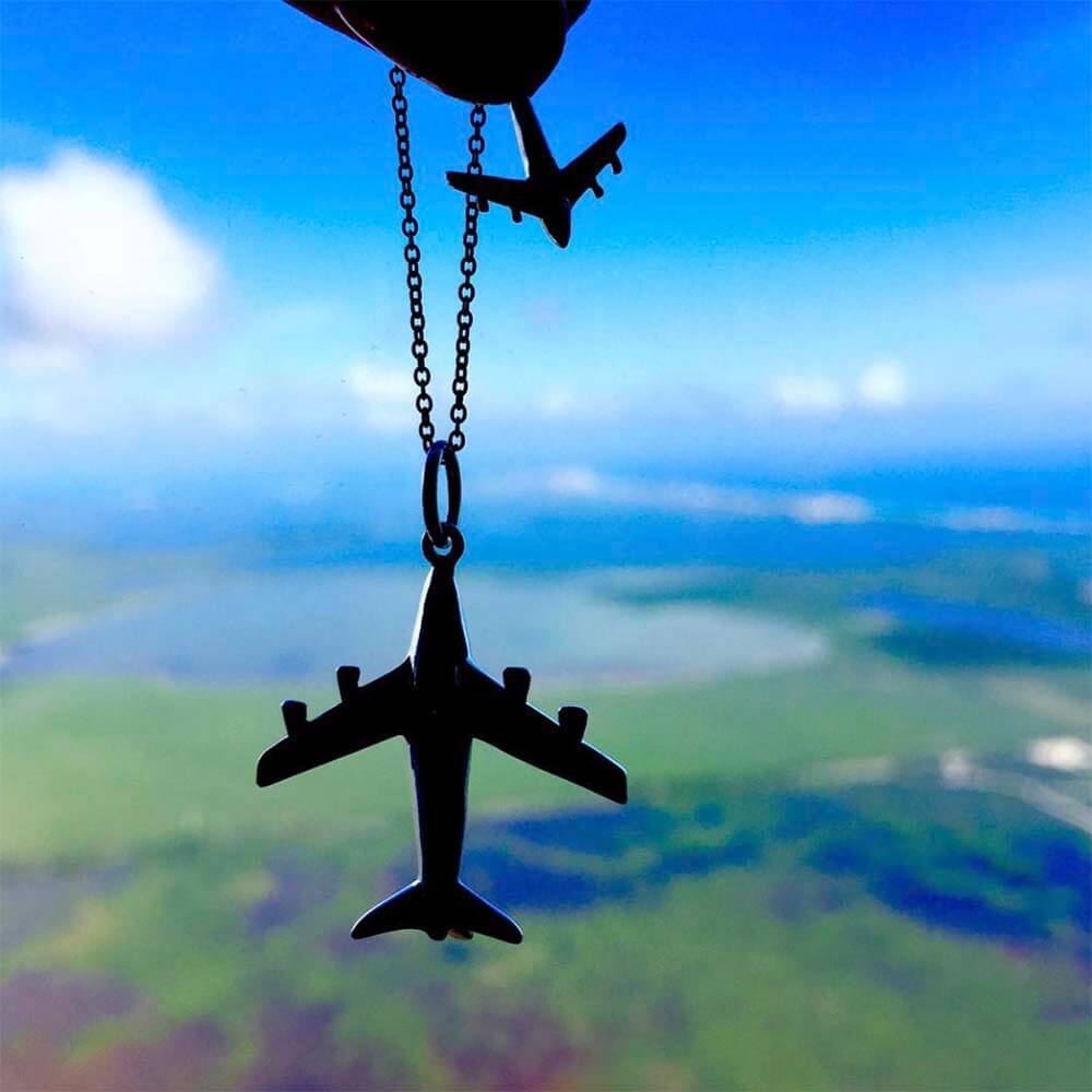 Silver Airplane Charm, Large - JET SET CANDY (1720177688634)