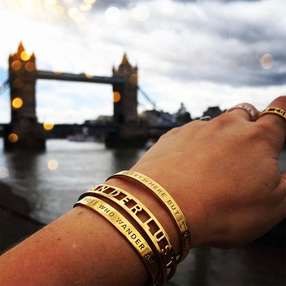 Gold Cutout Cuff Bracelet, Wanderlust - JET SET CANDY (2307150774330)