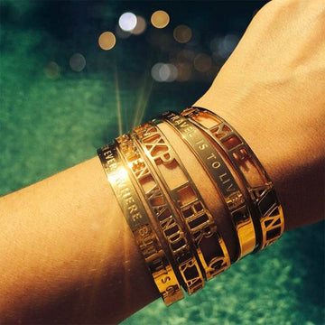 I Haven't Been Everywhere But It's On My List Cuff, Gold