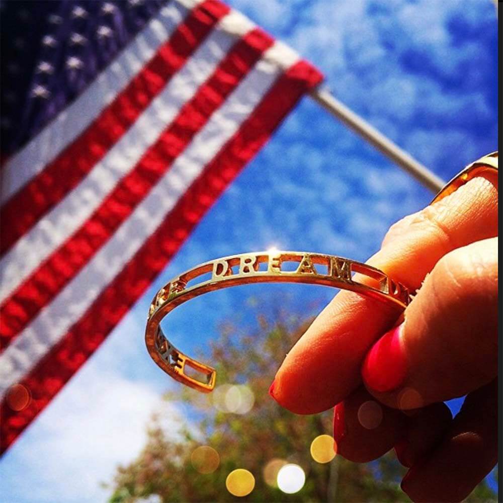 Gold Travel Cuff Bracelet, Explore Dream Discover - JET SET CANDY (2276708515898)