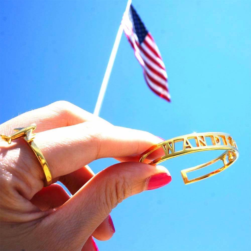 Gold Cutout Cuff Bracelet, Wanderlust - JET SET CANDY (2307150774330)