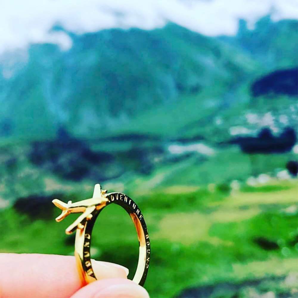 Gold Airplane Ring - JET SET CANDY (1766917570618)