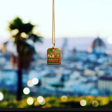 Florence Italy FLR Luggage Tag Charm Gold