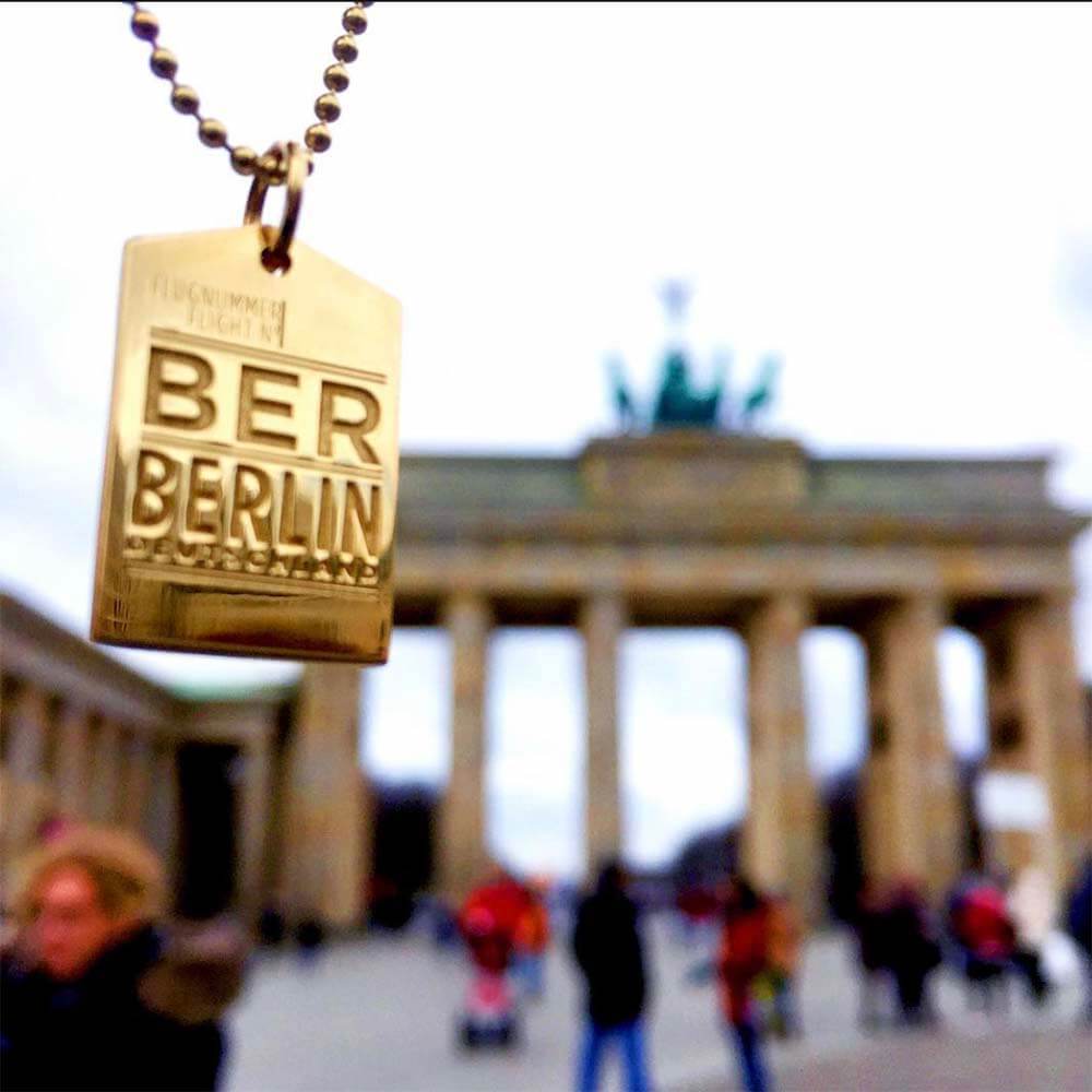 Gold Vermeil Berlin Charm, BER Luggage Tag - JET SET CANDY (1720191877178)