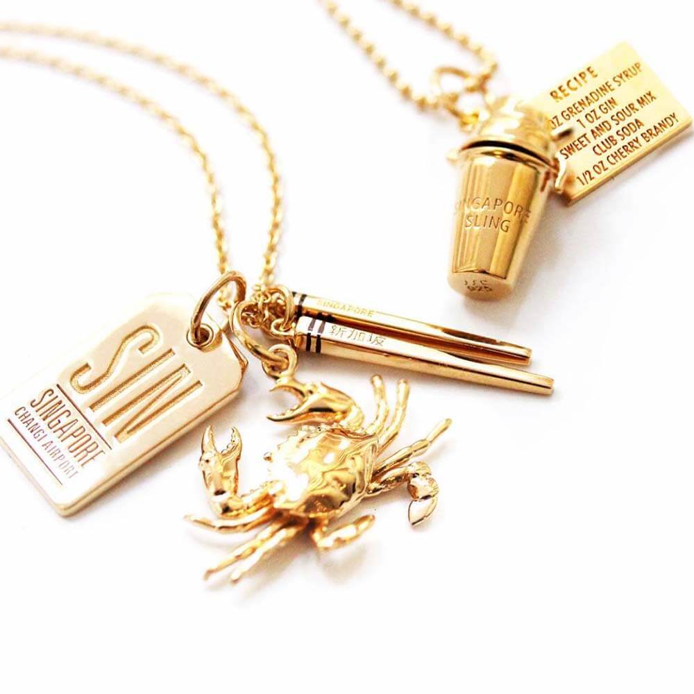 Gold Singapore Sling Shaker Charm - JET SET CANDY (1720168054842)