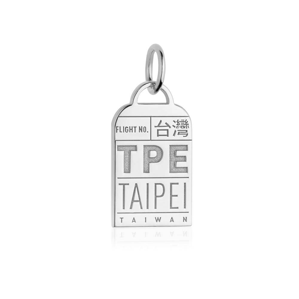 Silver Asia Charm, TPE Taipei Luggage Tag - JET SET CANDY  (1720185520186)