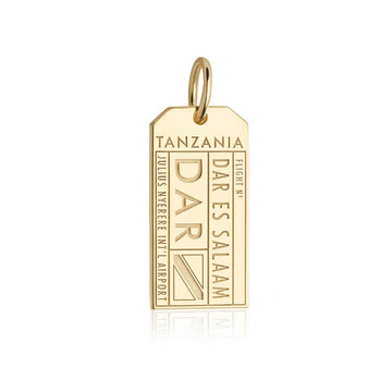 Gold Travel Charm, DAR Tanzania Luggage Tag