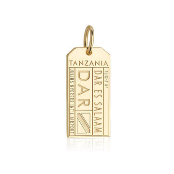 Dar es Salaam Tanzania DAR Luggage Tag Charm Solid Gold