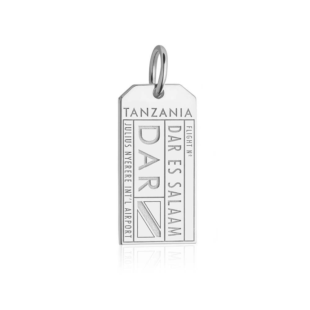 Silver Travel Charm, DAR Tanzania Luggage Tag - JET SET CANDY  (1720188665914)