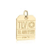 Solid Gold Israel Charm, TLV Tel Aviv Luggage Tag - JET SET CANDY  (2283834310714)