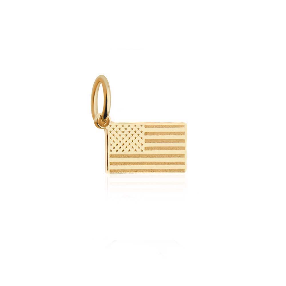 Mini Solid Gold USA Flag Charm (4665809141848)