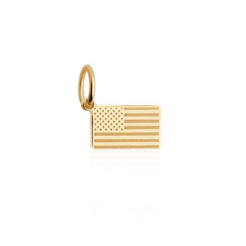 Mini Solid Gold USA Flag Charm