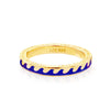 Wave Ring, Navy Enamel, Gold