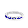 Wave Ring, Navy Enamel, Silver