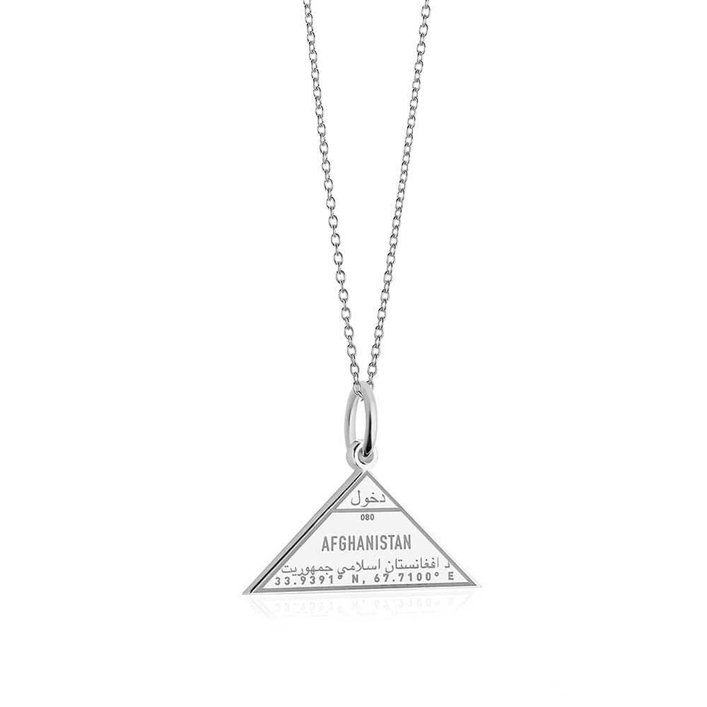 Sterling Silver Travel Charm, Afghanistan Passport Stamp - JET SET CANDY  (1720204623930)