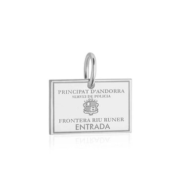 Andorra Passport Stamp Charm Silver