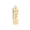 Solid Gold Asia Charm, DPS Bali Luggage Tag - JET SET CANDY  (1720191254586)