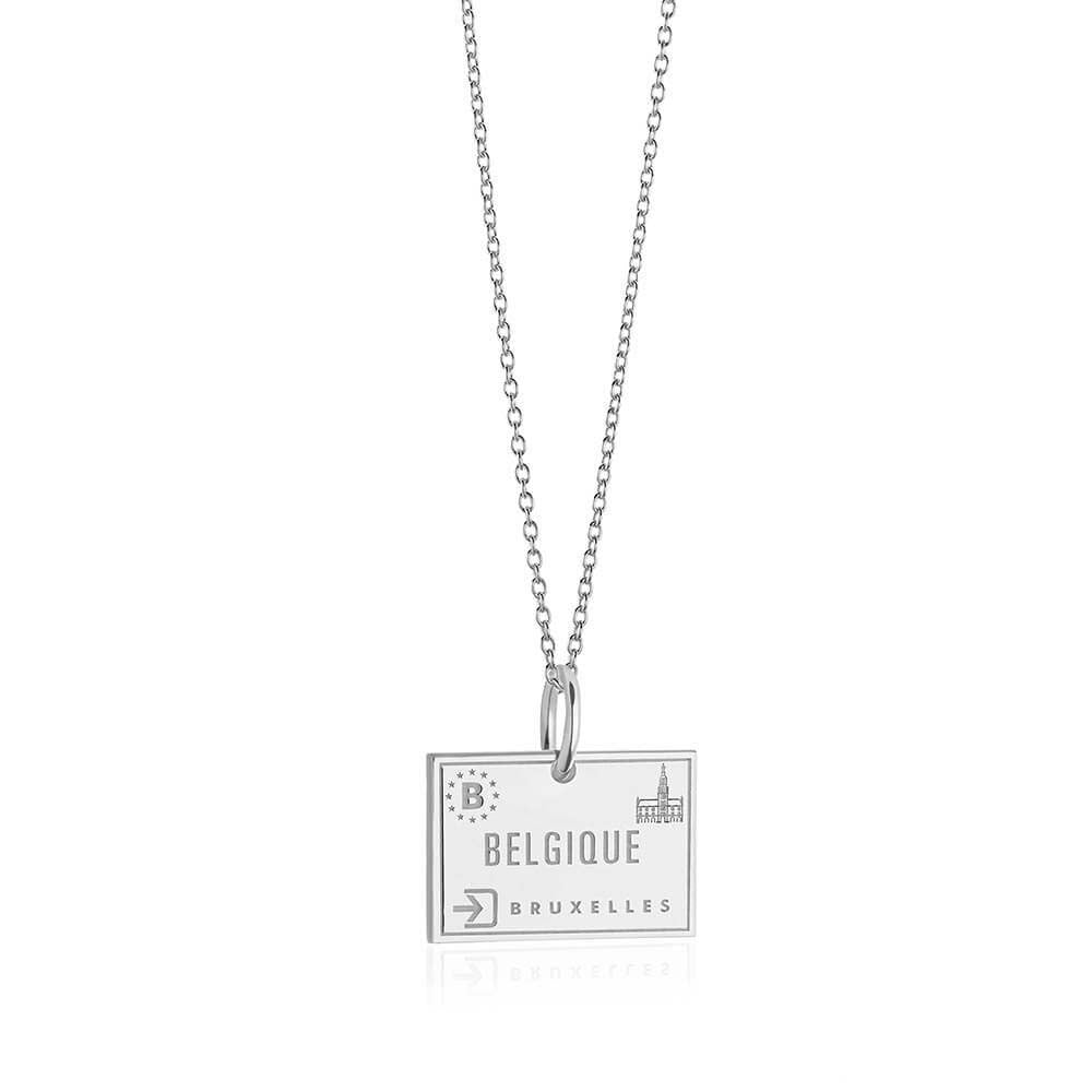Sterling Silver Travel Charm, Belgium Passport Stamp - JET SET CANDY  (1720207343674)