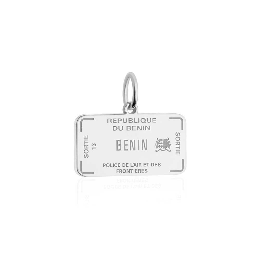 Sterling Silver Travel Charm, Benin Passport Stamp - JET SET CANDY  (1720204787770)