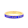 Airplane Mode Ring, Blue Enamel, Gold