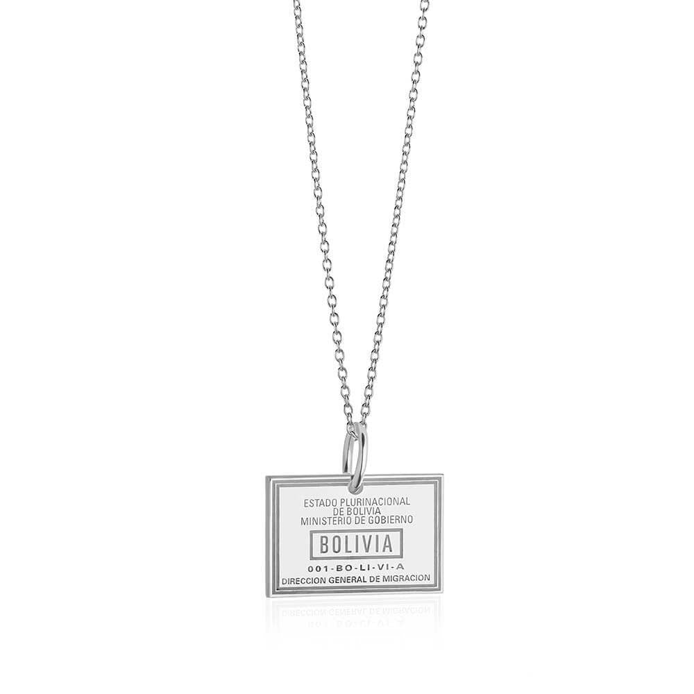 Sterling Silver Travel Charm, Bolivia Passport Stamp - JET SET CANDY  (1720208687162)