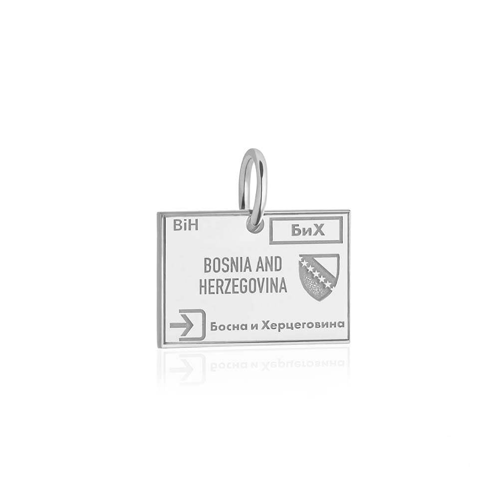 Sterling Silver Charm, Bosnia and Herzegovina Passport Stamp (SHIPS JUNE) - JET SET CANDY  (1720201969722)