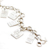 SILVER CHARM BRACELET WITH 5 LUGGAGE TAG CHARMS (SHIPS JUNE) - JET SET CANDY  (4401047994456)