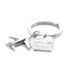 KEYRING WITH SILVER AIRPLANE AND 1 LUGGAGE TAG CHARM - JET SET CANDY  (4401106714712)