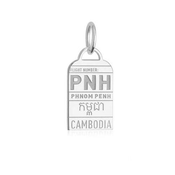 Phnom Penh Cambodia PNH Luggage Tag Charm Silver