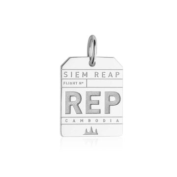 Siem Reap Cambodia REP Luggage Tag Charm Silver