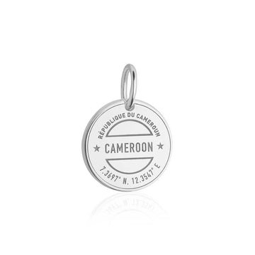 Cameroon Passport Stamp Charm Silver