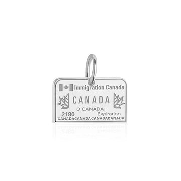 Canada Passport Stamp Charm Silver