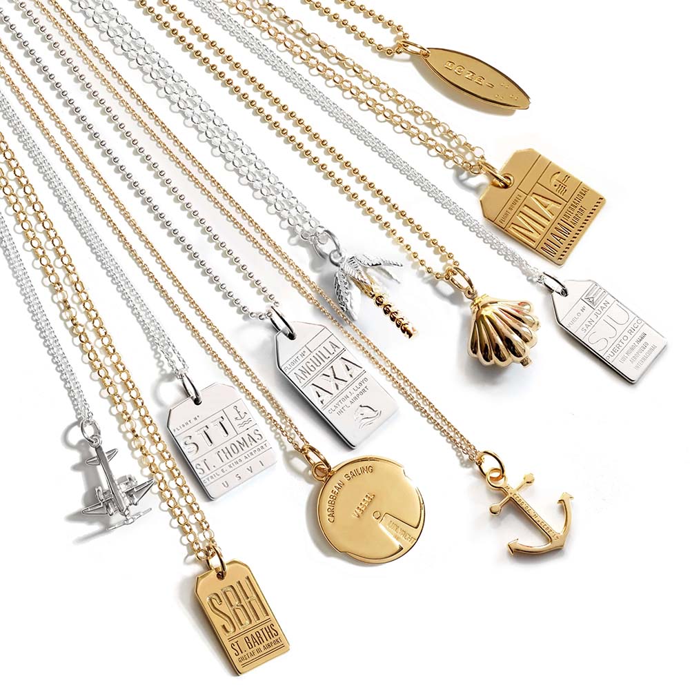 Solid Gold Bondi Surfboard Charm, Sydney, Australia - JET SET CANDY (4744297840728)