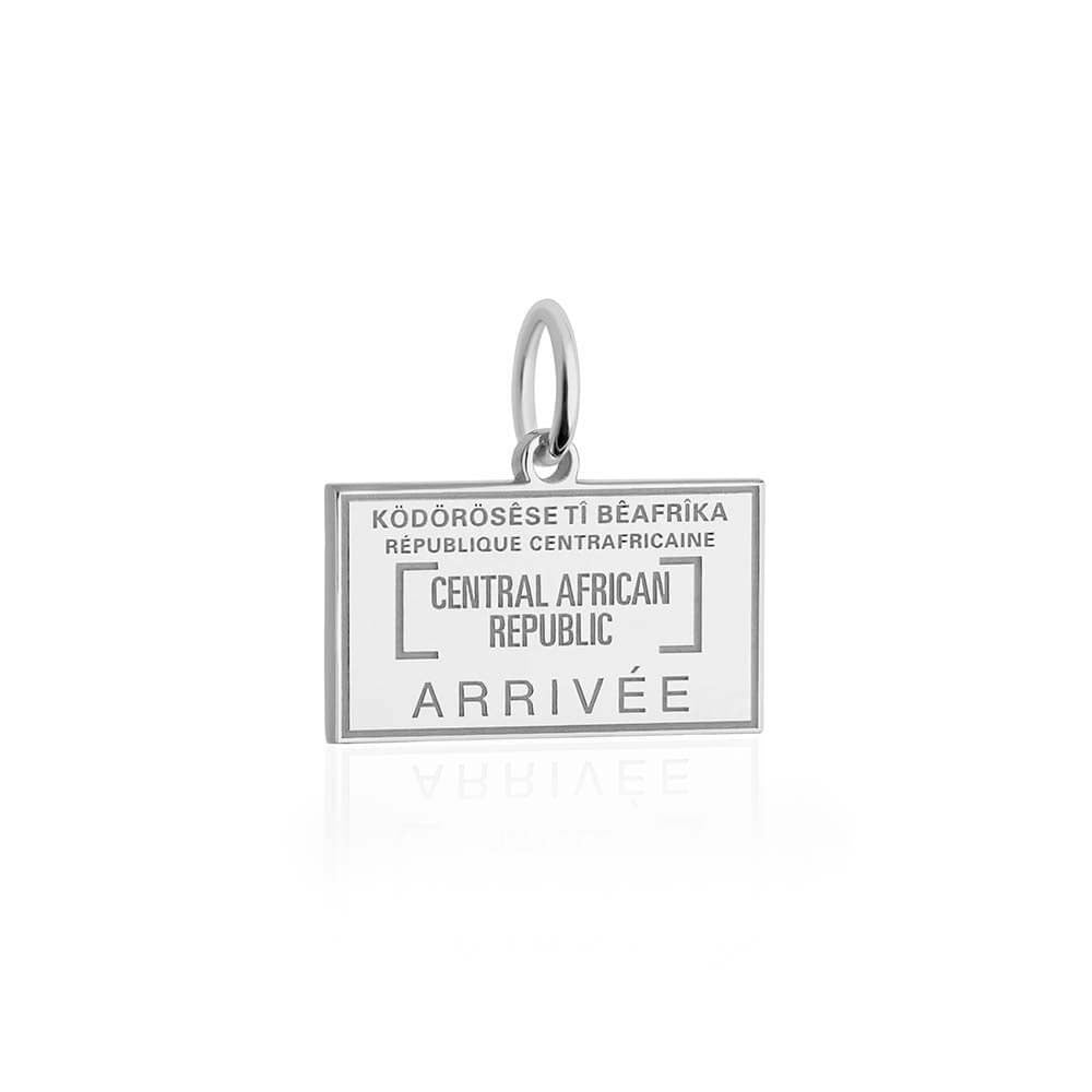 Silver Travel Charm, Central African Republic Passport Stamp - JET SET CANDY  (1720205148218)