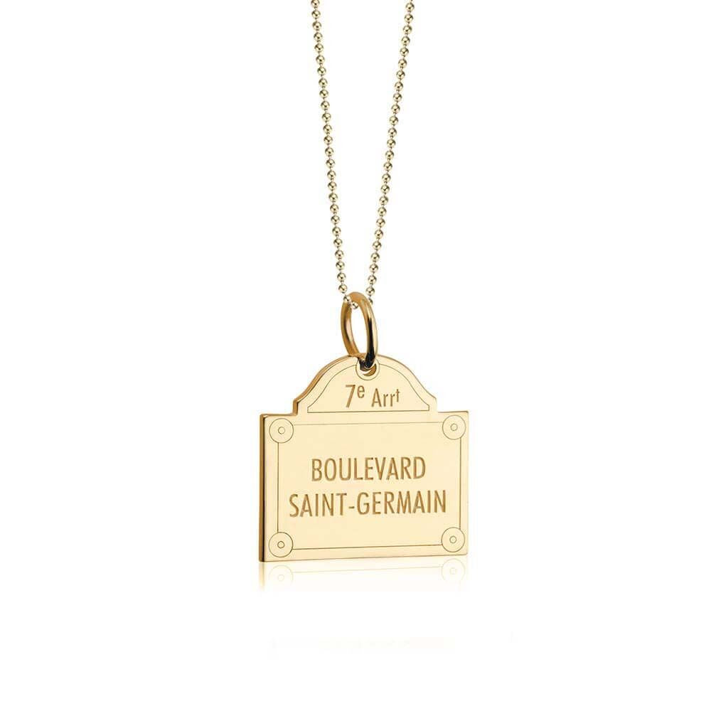 Gold French Charm, Boulevard Saint-Germain Sign (SHIPS JUNE) - JET SET CANDY  (2036744585274)