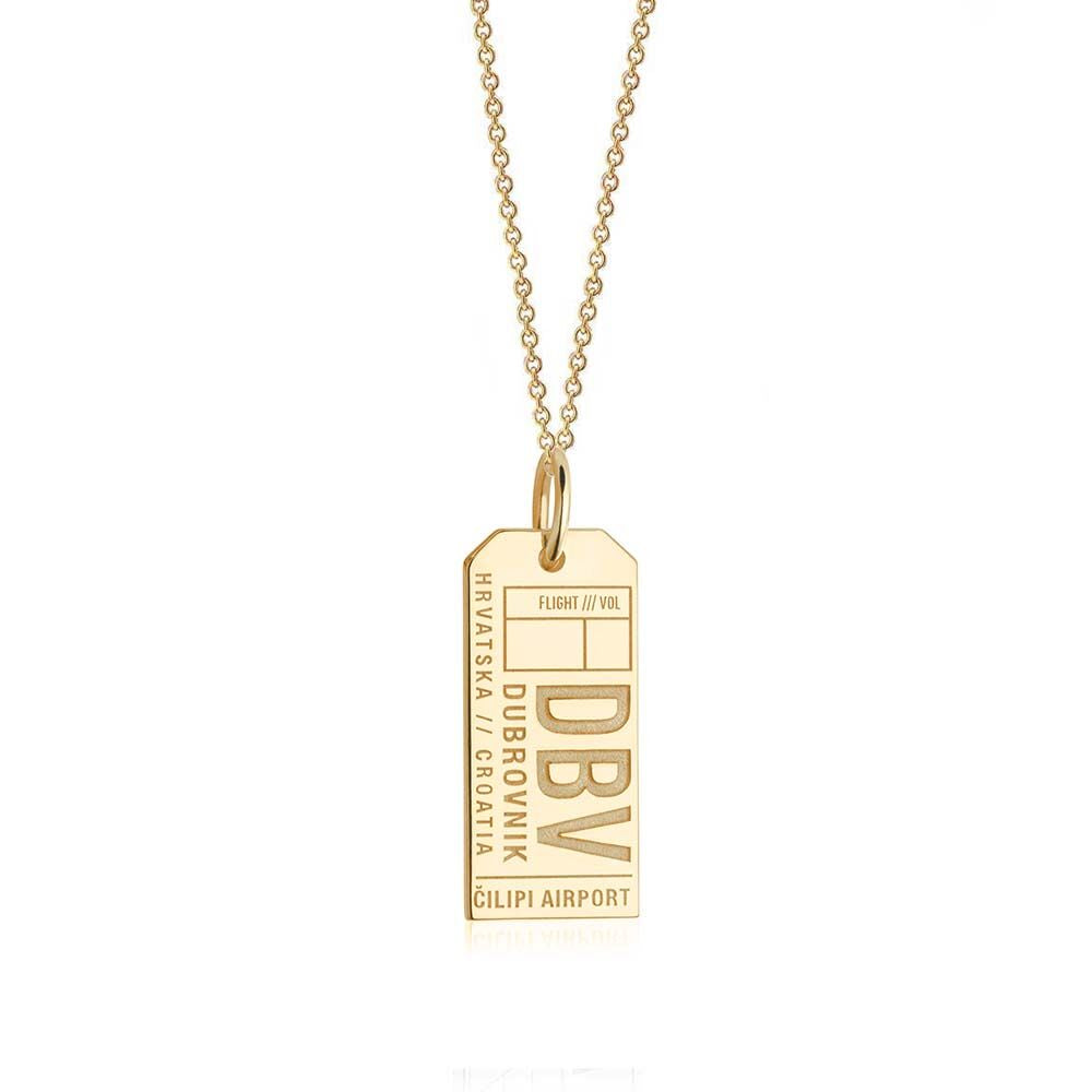 Gold Vermeil Croatia Charm, DBV Dubrovnik Luggage Tag - JET SET CANDY  (1720179785786)
