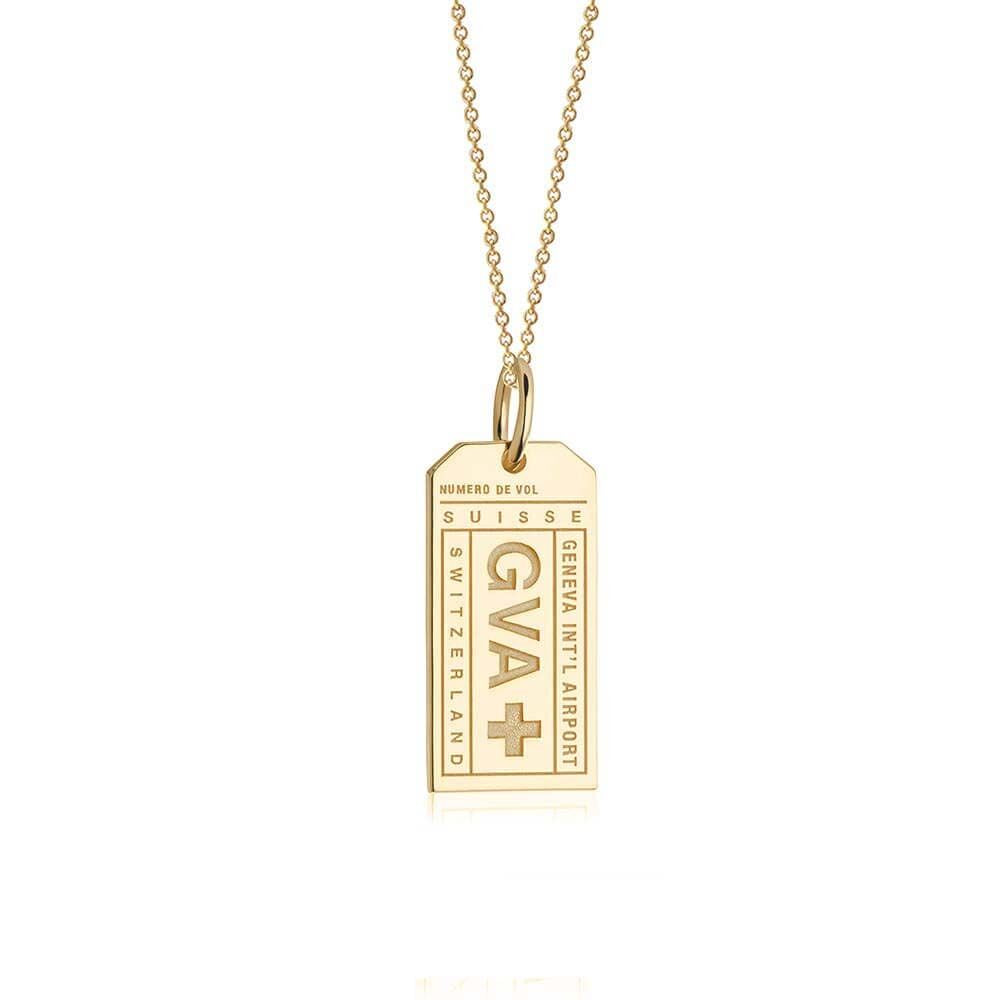 Gold Swiss Charm, GVA Geneva Luggage Tag - JET SET CANDY  (1720192925754)